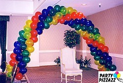 20-foot Jewel-Tone Spiral Arch (Sapphire Blue, Emerald Green, Citrine Yellow, Ruby Red) - Grand Ballroom, Hyatt Regency Waikiki.