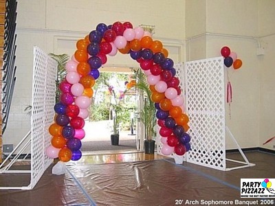 20-foot 4-color Spiral Arch - Kekuhaupio Gym, Kamehameha School