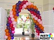20-foot Magenta, Pink, Purple, & Orange Arch.  Kekuhaupio Gym, Kamehameha School