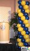 8' Sapphire Blue & Goldenrod Spiral Tower.  Grand Ballroom, Pacific Beach Hotel