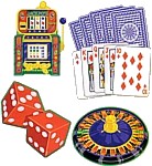 Dice, Slot Machine, Cards, Roulette Wheel Cutouts