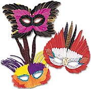 Many Colors and Styles of Feather Masks