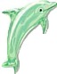 Seafoam Green & Silver Dolphins