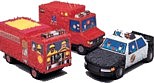 Emergency Vehicles Assortment - Fire Truck, Ambulance, Police Car