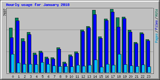 Hourly usage for January 2018