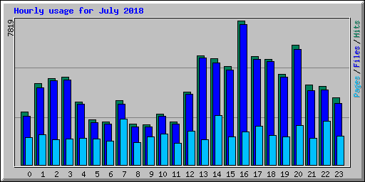 Hourly usage for July 2018