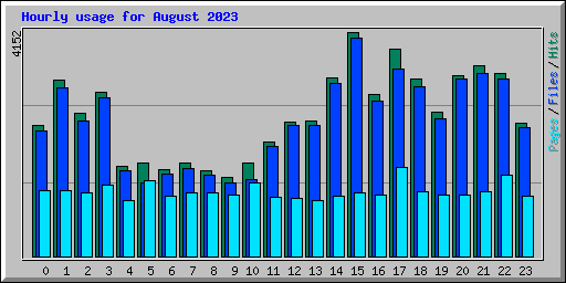 Hourly usage for August 2023